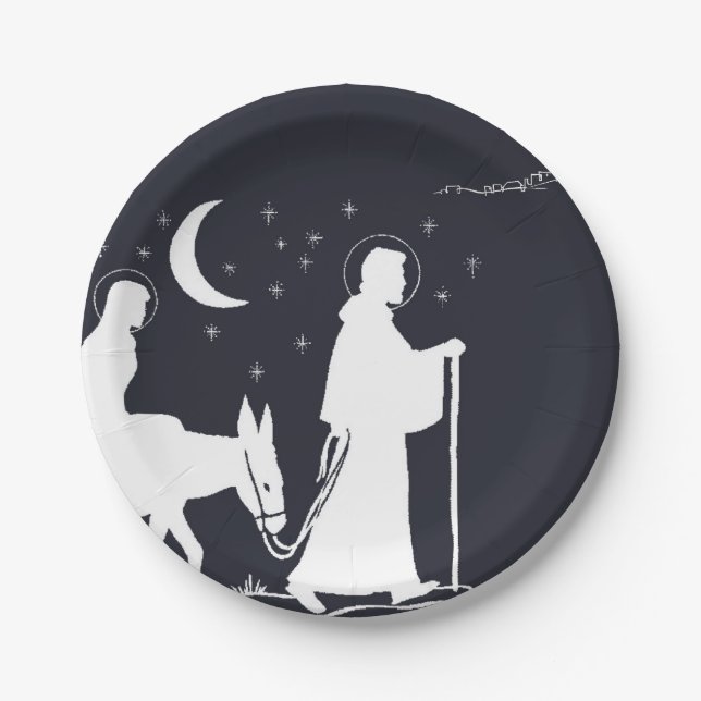 Assiettes En Carton Le voyage vers Bethlehem (Devant)