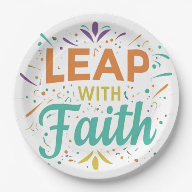 Assiettes En Carton Leap with Faith (Devant)