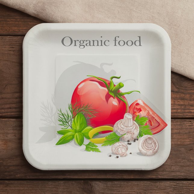 Assiettes En Carton Légumes alimentaires biologiques (Créateur téléchargé)