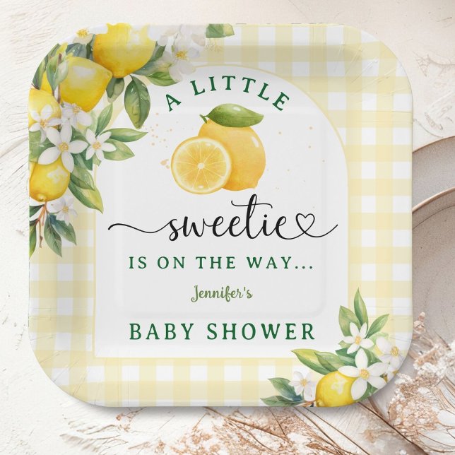 Assiettes En Carton Lemon Citrus Baby Shower Yellow (Créateur téléchargé)