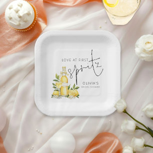 Assiettes En Carton Lemons Love at First Spritz Nom Enterrement de Vie