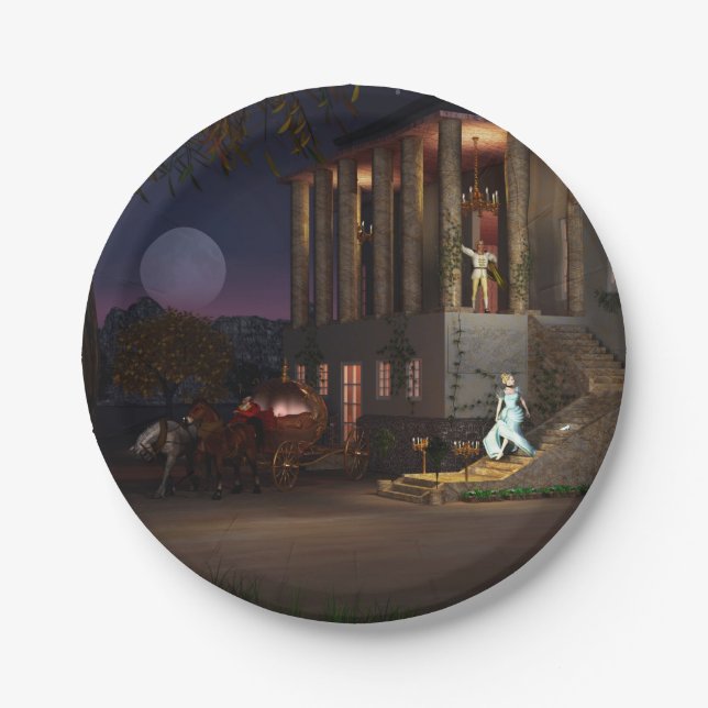 Assiettes En Carton L'entraîneur de Cendrillon (Devant)