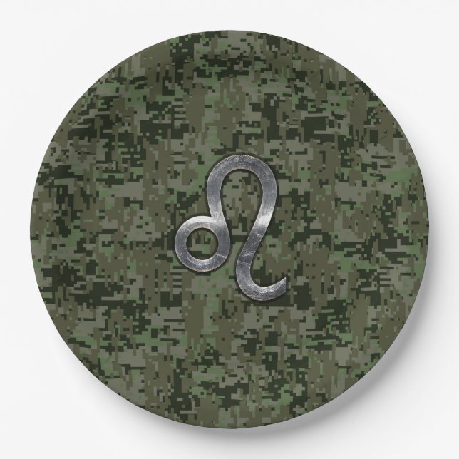 Assiettes En Carton Léo Zodiac Connexion Olive Green Camo numérique (Devant)
