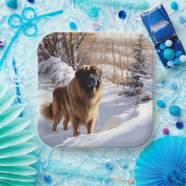 Assiettes En Carton Leonberger Laissez-le neiger Noël (Fête)