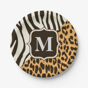 Assiettes En Carton Leopard et Zebra