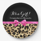 Leopard Hot rose Bow C'est un Baby shower Safari f