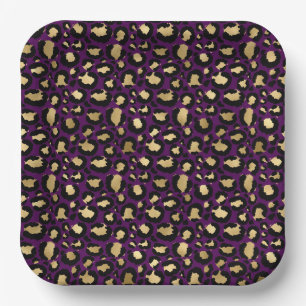 Assiettes En Carton Léopard pourpre/poster de animal de guépard