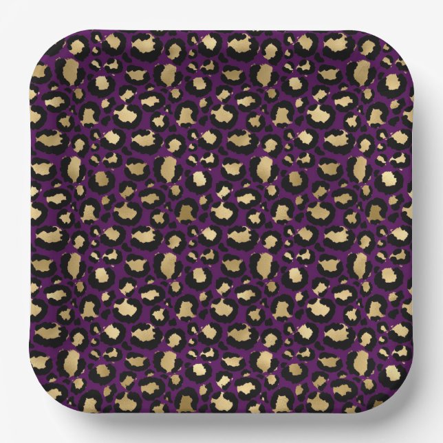Assiettes En Carton Léopard pourpre/poster de animal de guépard (Recto)