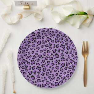 Assiettes En Carton Leopard Print, Léopard Spots, Purple Leopard