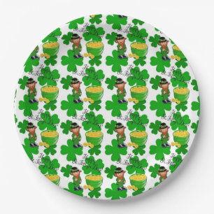 Assiettes En Carton Leprechaun, Saint Patrick's Day, Plaques papier 9"