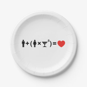 Assiettes En Carton L'équation d'amour pour les femmes