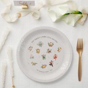 Assiettes En Carton Les 12 jours de Noël Photo de vacances