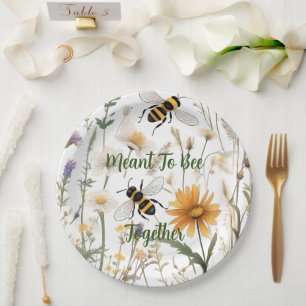 Assiettes En Carton Les Abeilles Et Les Fleurs Sauvages Faits Pour Êtr