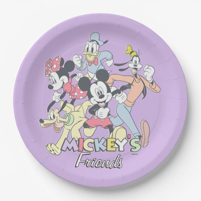 Assiettes En Carton Les amis de Mickey (Devant)