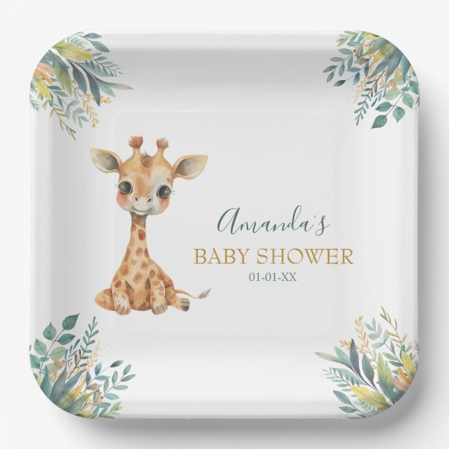 Assiettes En Carton Les animaux de la jungle sauvage (Recto)