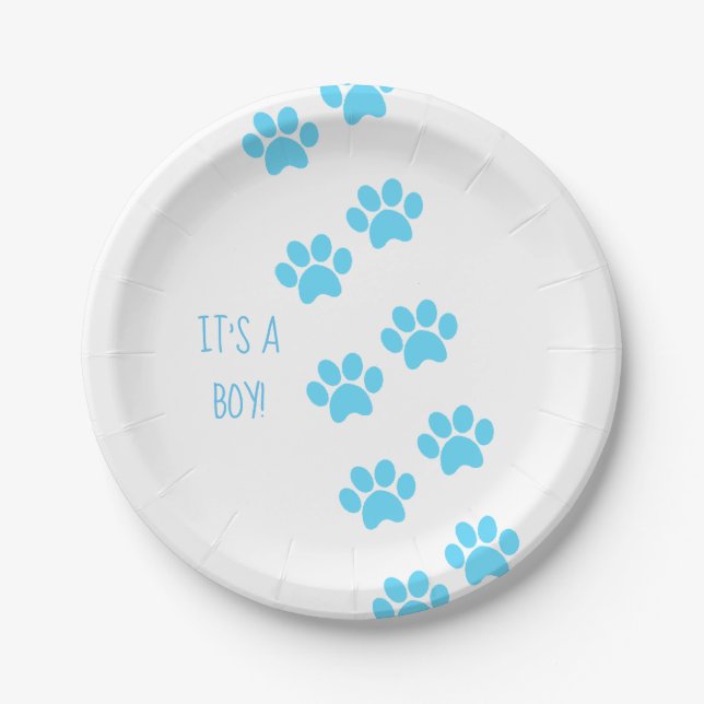 Assiettes En Carton Les animaux familiers animaux d'empreintes de (Devant)