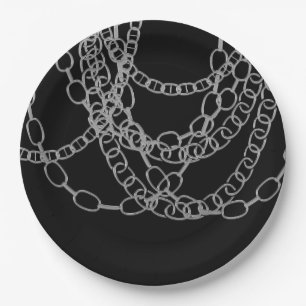 Assiettes En Carton Les Chaînes d'argent La danse Hip hop noire