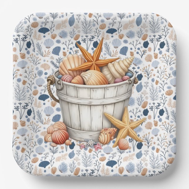 Assiettes En Carton Les Coques Balnéaires (Recto)