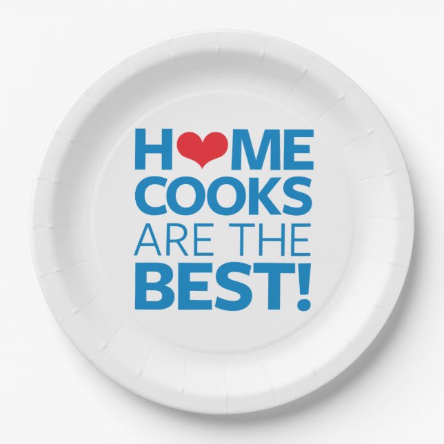 Assiettes En Carton Les cuisiniers de maison sont le meilleur (Devant)