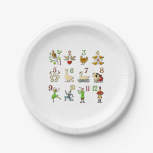 Assiettes En Carton Les douze jours de Noël