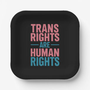 Assiettes En Carton Les droits trans sont des droits de l'homme Fierté