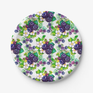 Assiettes En Carton Les fleurs de mûres de Berry Sweet