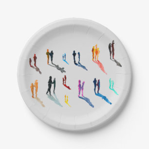 Assiettes En Carton Les gens art aquarelle fine art