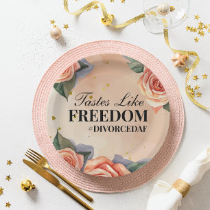 Assiettes En Carton "Les goûts comme la liberté" Floral Divorce Party