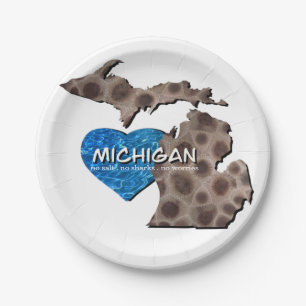 Assiettes En Carton Les Grands Lacs   pas de sel, pas de requins, pas 