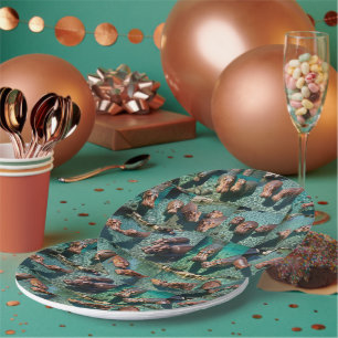 Assiettes En Carton Les hippopotames en jeu : Un paradis d'étang