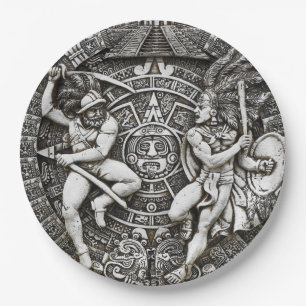 Assiettes En Carton Les Indiens aztèques décorent les conquistadors