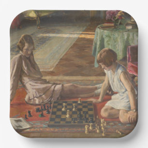 Assiettes En Carton Les joueurs d'échecs (par John Lavery)