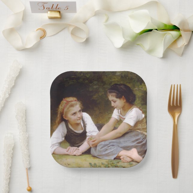 Assiettes En Carton Les Noisettes : Les jeunes filles ramassent les no (Mariage)