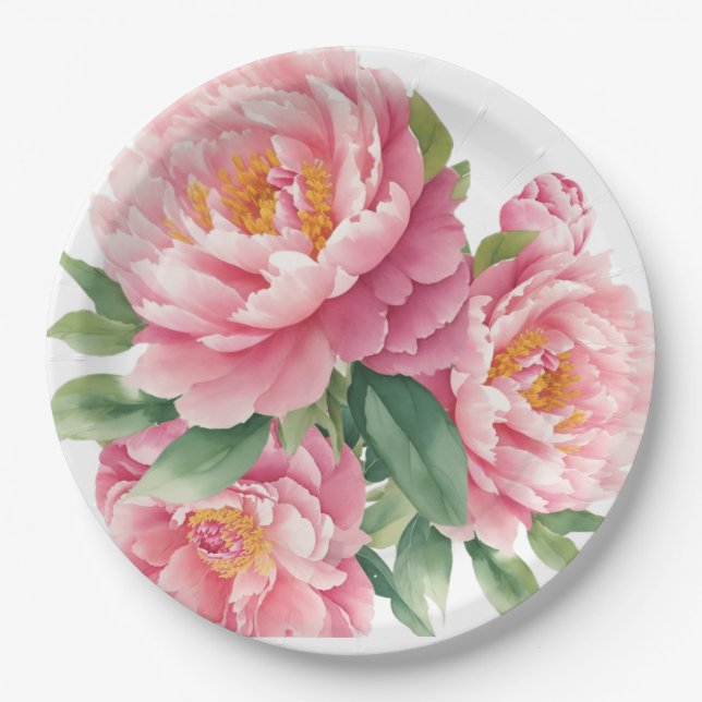 Assiettes En Carton Les pivoines (Devant)
