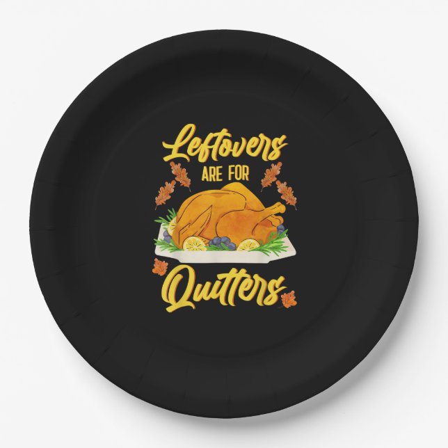 Assiettes En Carton Les Restes Sont Pour Les Quitters Drôle Jour D'Act (Devant)