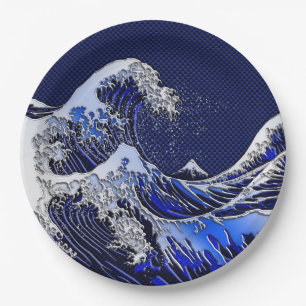 Assiettes En Carton Les styles modernes de grande vague de Hokusai