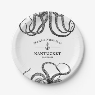 Assiettes En Carton Les tentacules de l'amour   Plage à thème Octopus