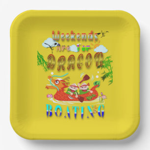 Assiettes En Carton Les Week-ends Sont Pour Bateau Dragon