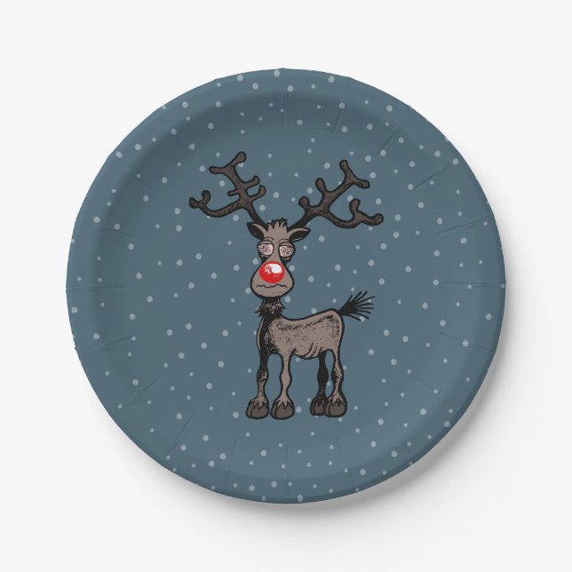 Assiettes En Carton Les yeux assez fous de Rudolf (Devant)