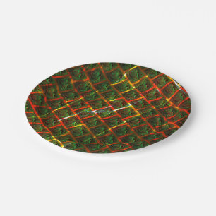 Assiettes En Carton 'Les yeux encadrés verts', rayures ou grille rouge