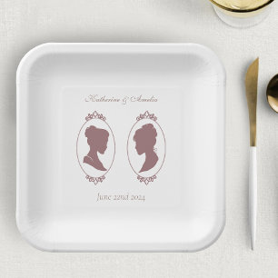 Assiettes En Carton Lesbiennes Mariées Regency Rose Roses