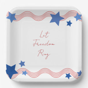 Assiettes En Carton Let Freedom Ring July 4th Party