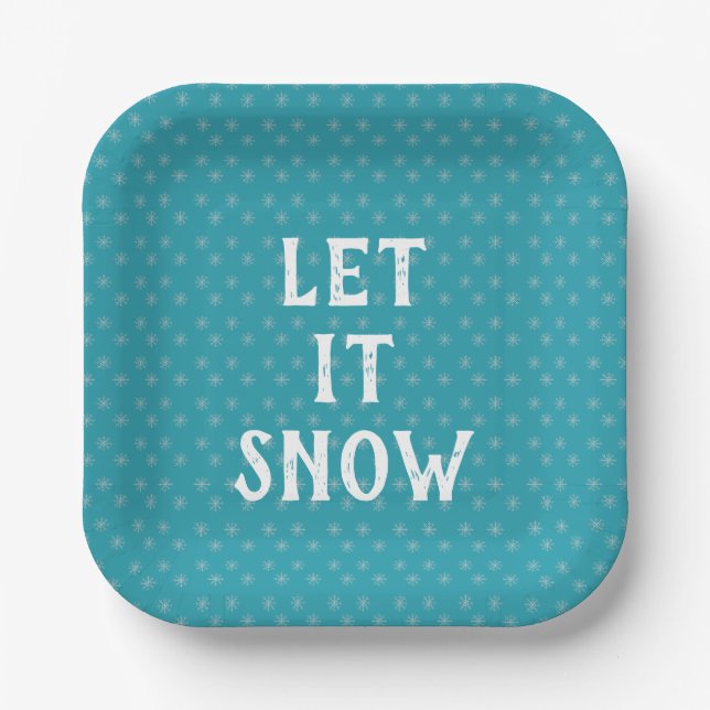 Assiettes En Carton Let It Snow, Snowflake  (Recto)