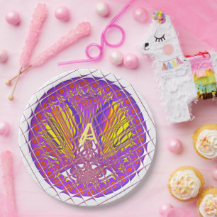 Assiettes En Carton Lettre A, logo coloré design du texte