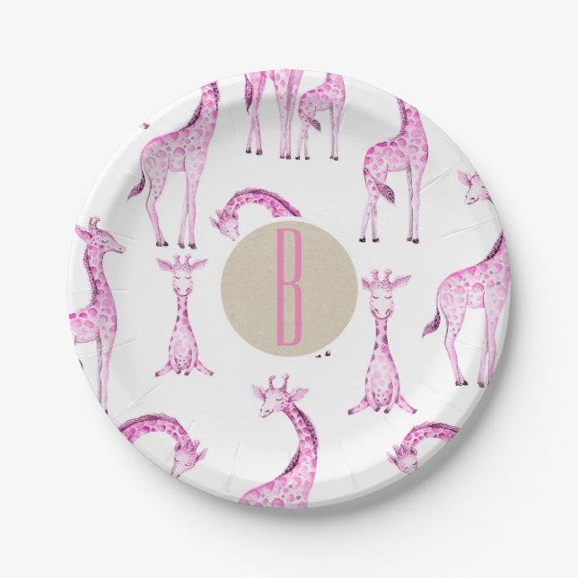 Assiettes En Carton LETTRE Baby shower MONOGRAPHIQUE CHAUSSÉE CHAUSSÉE (Devant)