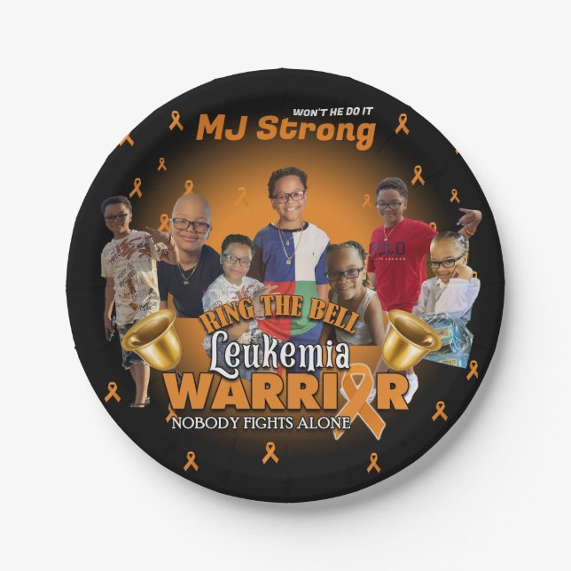 Assiettes En Carton Leucémie Survivor Plates de célébration sonnerie (Devant)