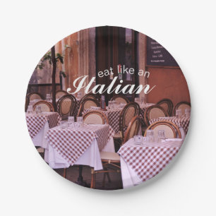Assiettes En Carton L'Europe mange comme un café italien Photo