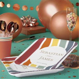 Assiettes En Carton LGBTQ Rainbow Gay Mariage