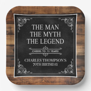 Assiettes En Carton L'Homme La Légende Le Mythe 70e Anniversaire