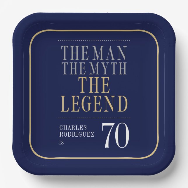 Assiettes En Carton L'Homme Le Mythe La Légende 70e anniversaire (Recto)